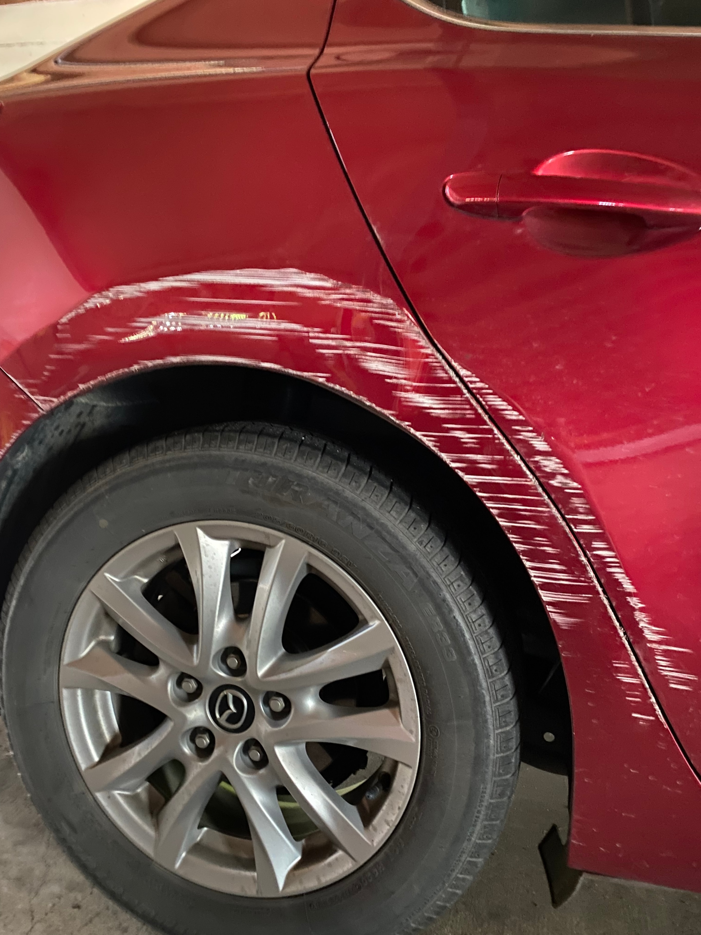 Before — Quarter panel scratch