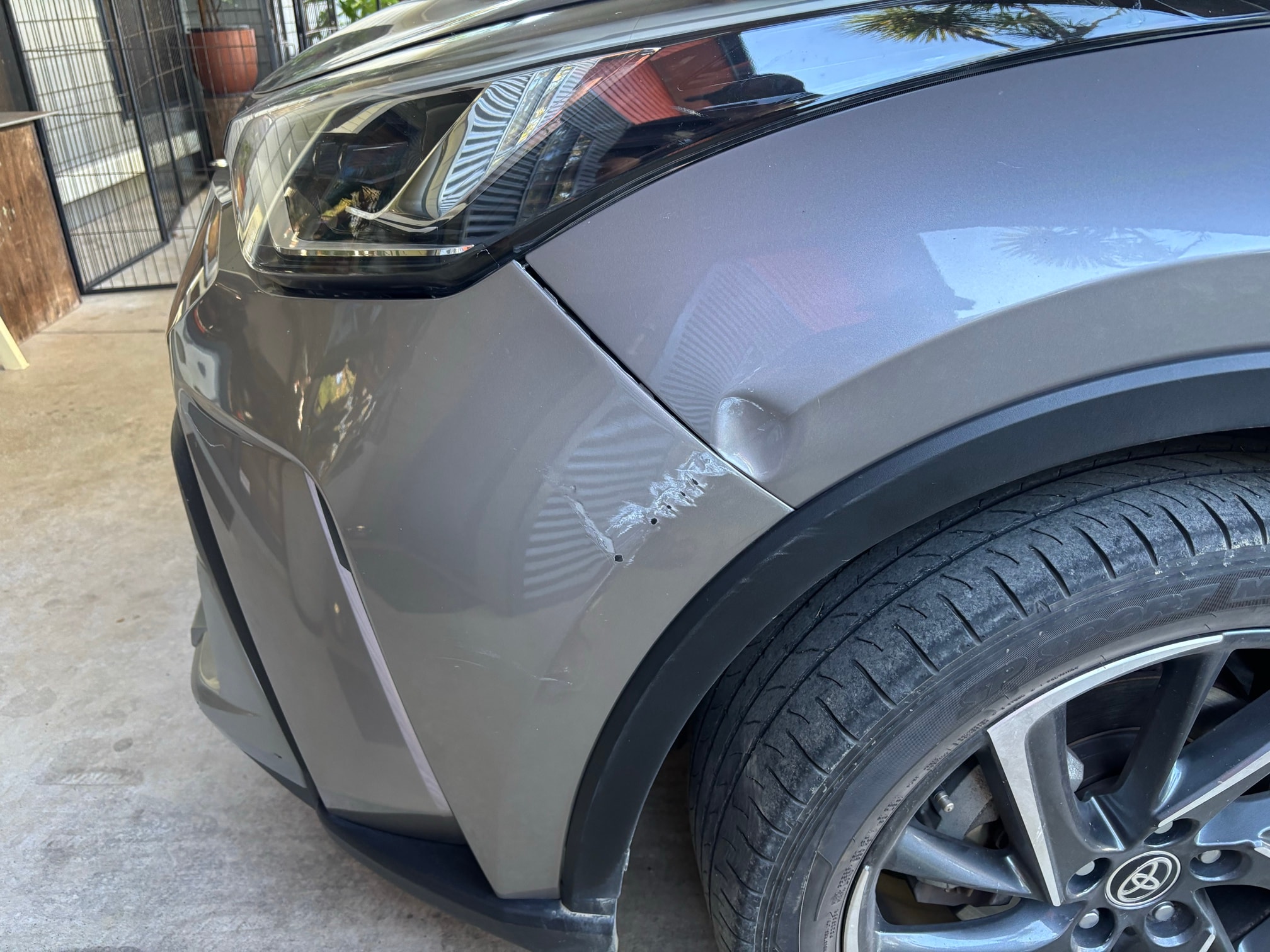 Before — Guard & bumper dent — Toyota C-HR