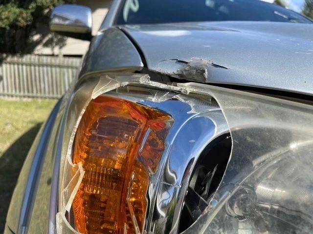 Before — Bonnet dent & headlight replacement